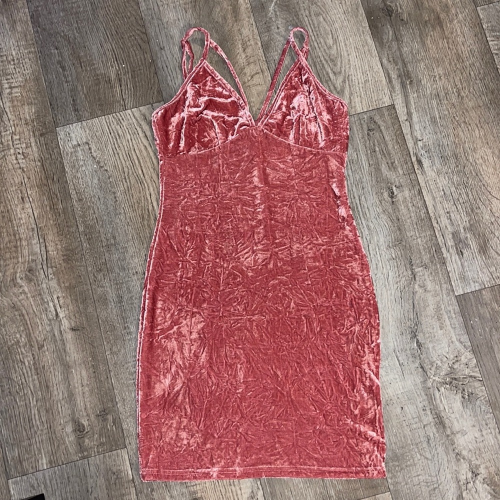Velvet dark Pink dress